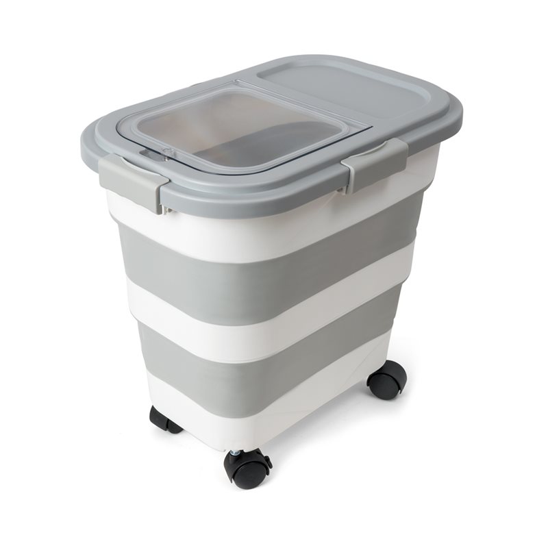Food Storage Dog - A53Q-食品保存容器 1個 ペットフード容器 ドッグフード 乾燥ボックス付き 回転式ホイール