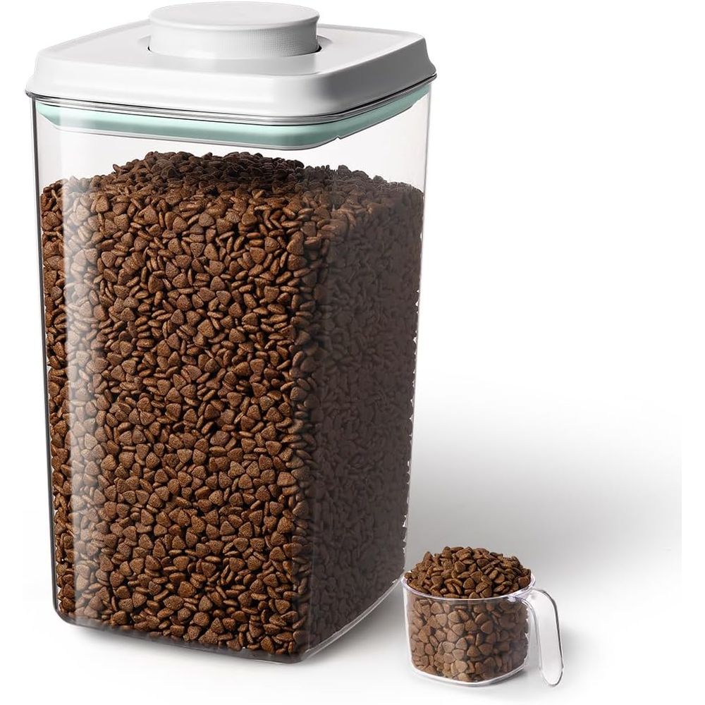 Food Storage Dog - 130ml スコップ付き – 4L/4.2qt 気密ドッグフードコンテナ（キブル＆おやつ用）、BPAフリーのキャットフード保存容器、積み重ね可能な蓋付きプラスチック容器