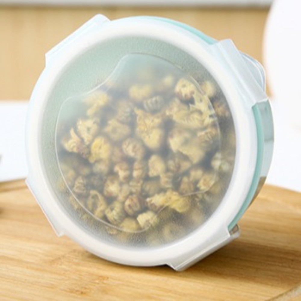 Lock And Lock Food Storage - 5個入り 新鮮なプラスチック製食品保存容器 丸型 密閉スナップロック式ランチボックス 冷蔵庫用食品容器