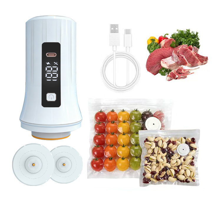 Food Storage Vacuum Pump - 充電式ハンディミニ真空シーラーマシン、デジタルディスプレイ付き、食品保存用エアポンプ、メイソンジャー、真空バッグ、容器対応