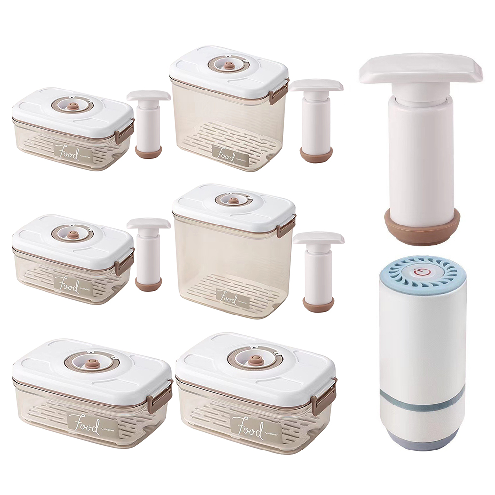 Food Storage Vacuum Pump - コンパスとエアポンプを備えた真空食品収納ボックス、食品容器、食品の鮮度のための新鮮な養蜂