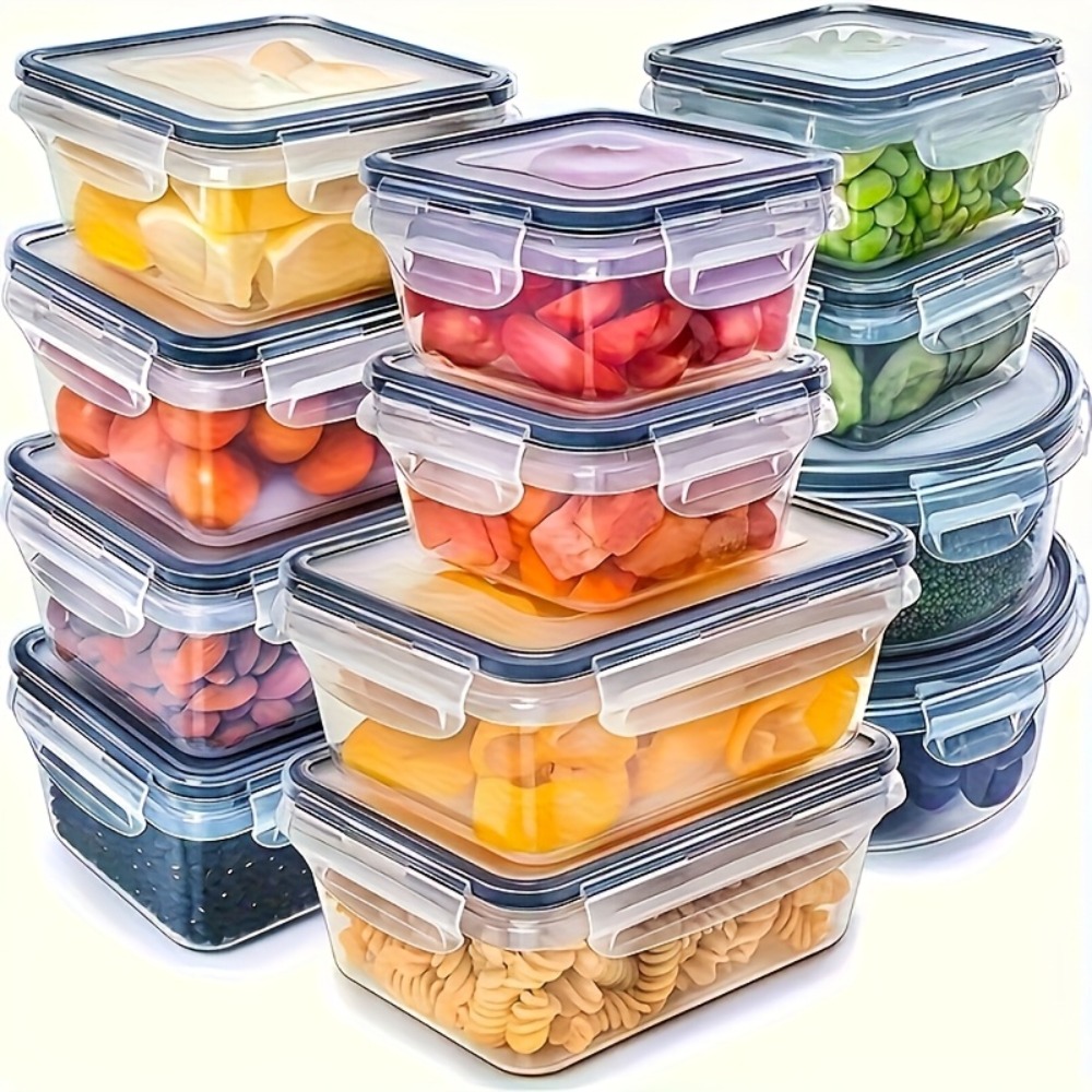 Food Storage Safe - 1個入り密閉食品保存容器（蓋付き）、漏れ防止弁当箱、電子レンジ対応の食事準備用冷蔵庫オーガナイザー