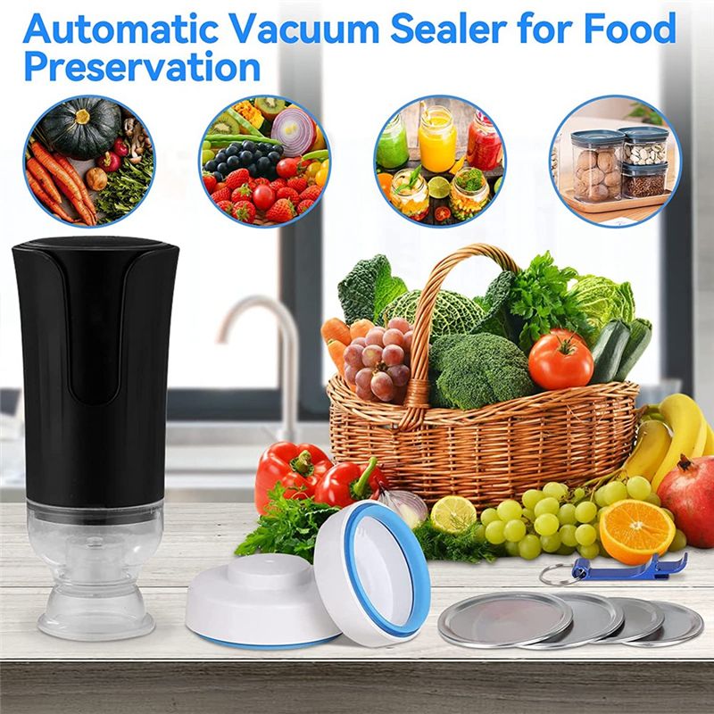 Food Storage Vacuum Pump - A04V 電動ハンドヘルド真空シーラー＆再利用可能な真空食品保存袋、ミニ真空ポンプ、ポータブル小型真空シーラーマシン