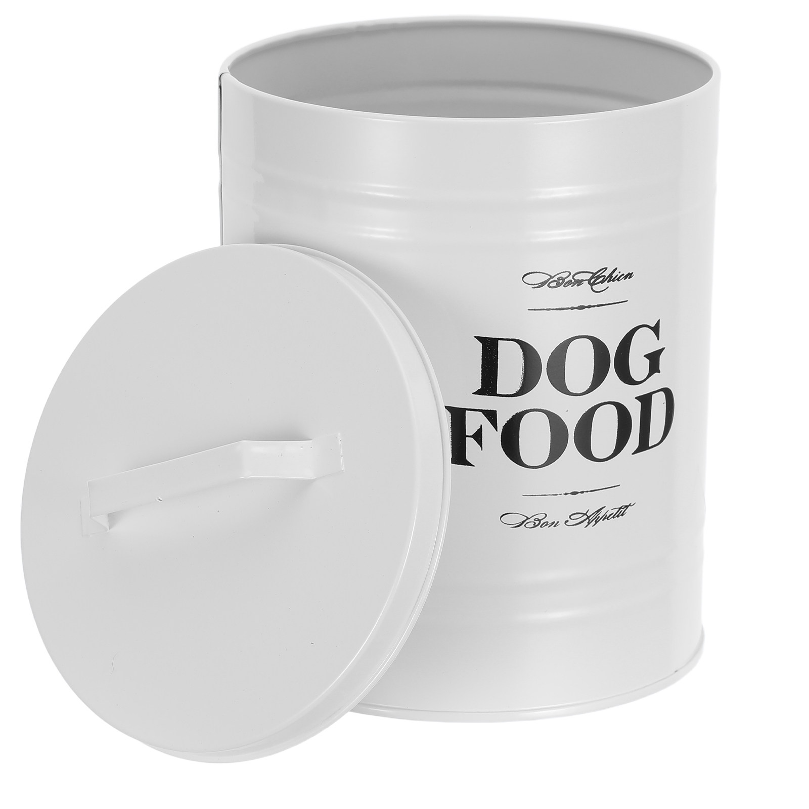 Food Storage Dog - 54オンスの頑丈な鉄製ドッグフード保存容器、気密性のあるペットフード保存バケツ、キッチンカウンター用大容量密閉スナックジャー