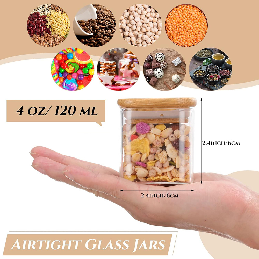 ミニマリストのスパイスラベルがセットされたガラス瓶、食品貯蔵 - Food Storage Glass Set のレビューと価格