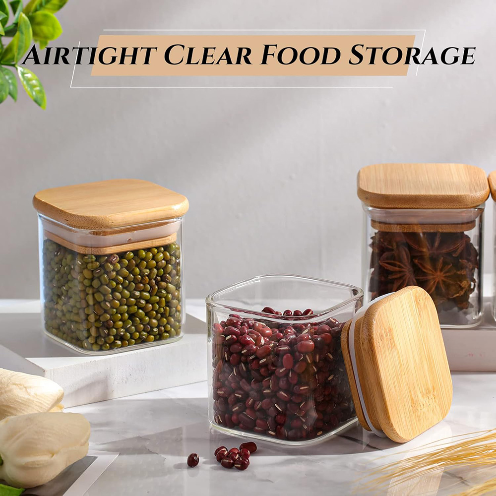 ミニマリストのスパイスラベルがセットされたガラス瓶、食品貯蔵 - Food Storage Glass Set のレビューと価格