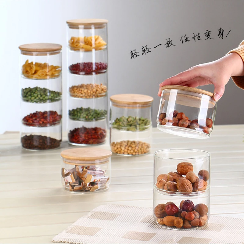 新しい1200ml 3層ガラス製保存容器セット、乾燥スパイス - Food Storage Glass Set のレビューと価格