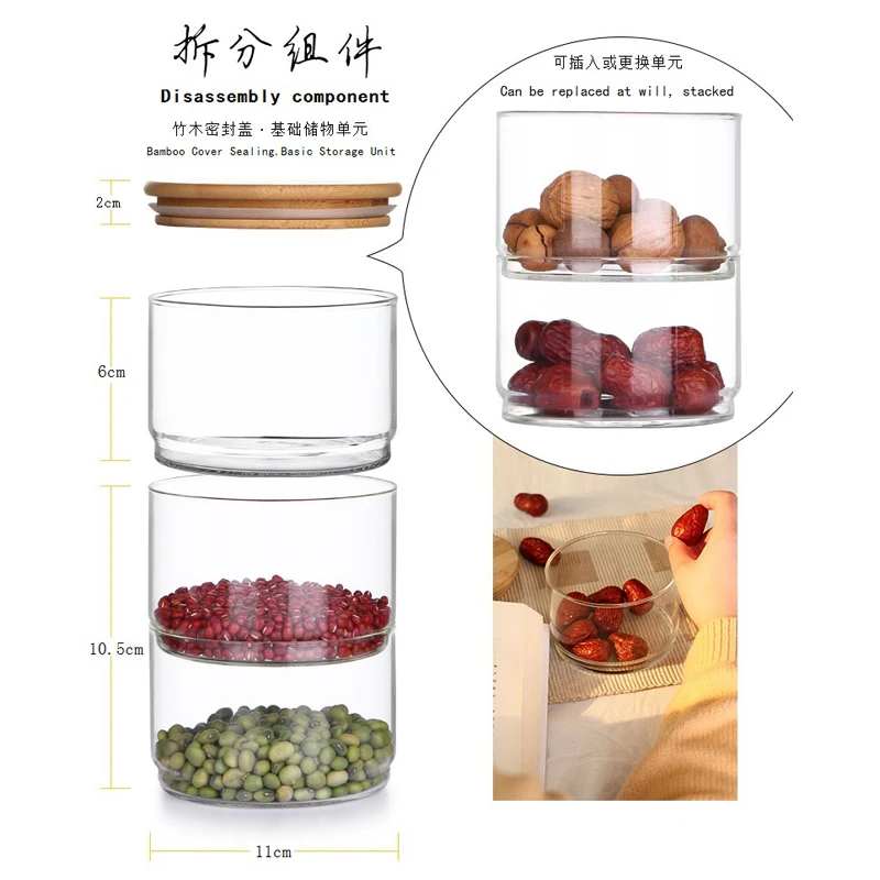 新しい1200ml 3層ガラス製保存容器セット、乾燥スパイス - Food Storage Glass Set のレビューと価格