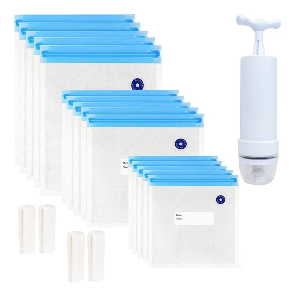 HIWS真空調理バッグ20枚セット 再利用可能な電動真空食品 - Food Storage Vacuum Pump のレビューと価格