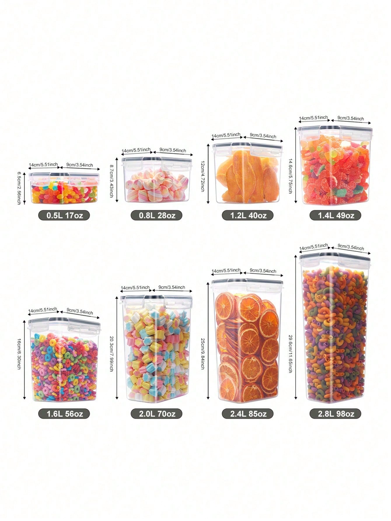 48個の気密食品保存容器、簡単ロック蓋付きの無料プラスチック - Food Storage In Pantry のレビューと価格