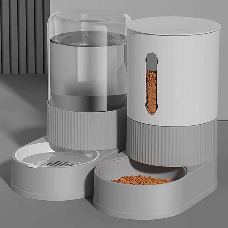 大容量猫用自動給餌器、自動給水器、猫用フードボウル、重力式フ - Portion Control Container のレビューと価格