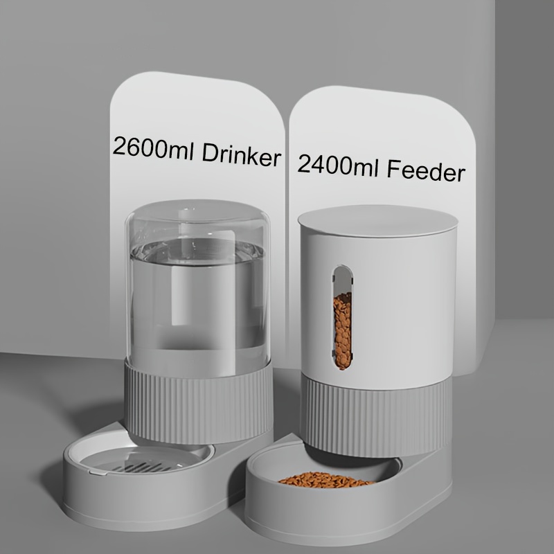 大容量猫用自動給餌器、自動給水器、猫用フードボウル、重力式フ - Portion Control Container のレビューと価格