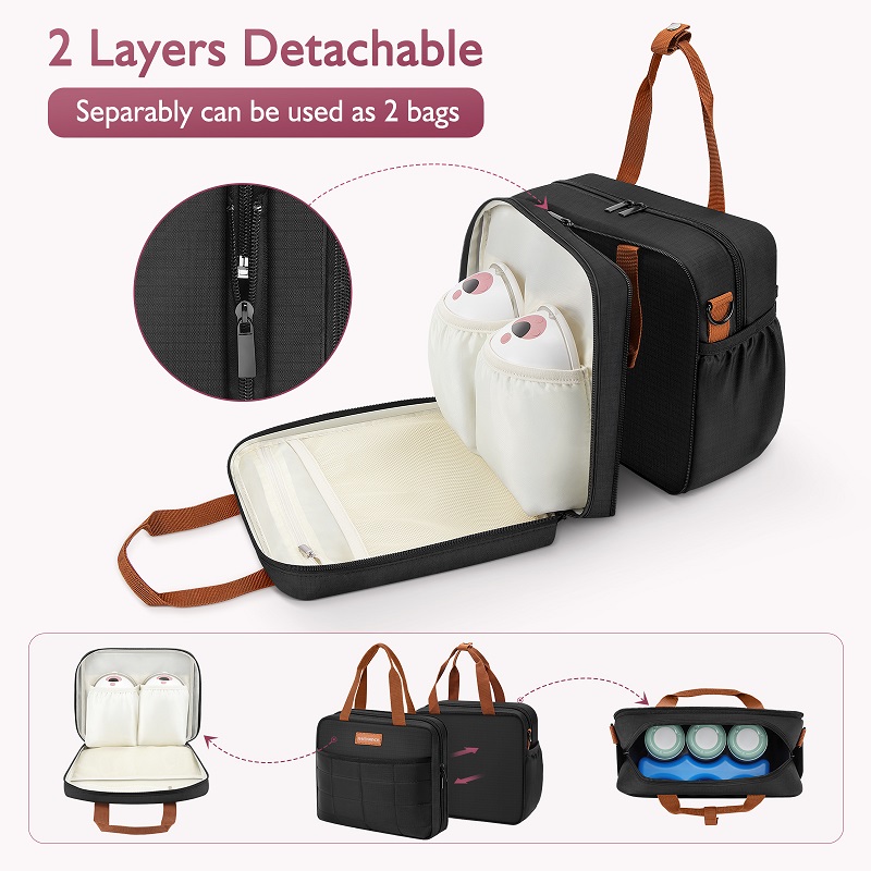 取り外し可能な搾乳器バッグ アイスパック付き 二層ポータブル - Food Storage For Baby のレビューと価格