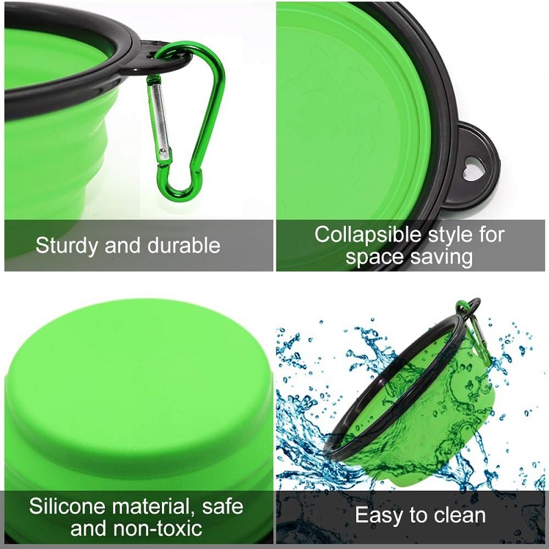 2in1シリコン製ペット折りたたみボウル、ポータブル犬猫用フ - Portion Control Container のレビューと価格