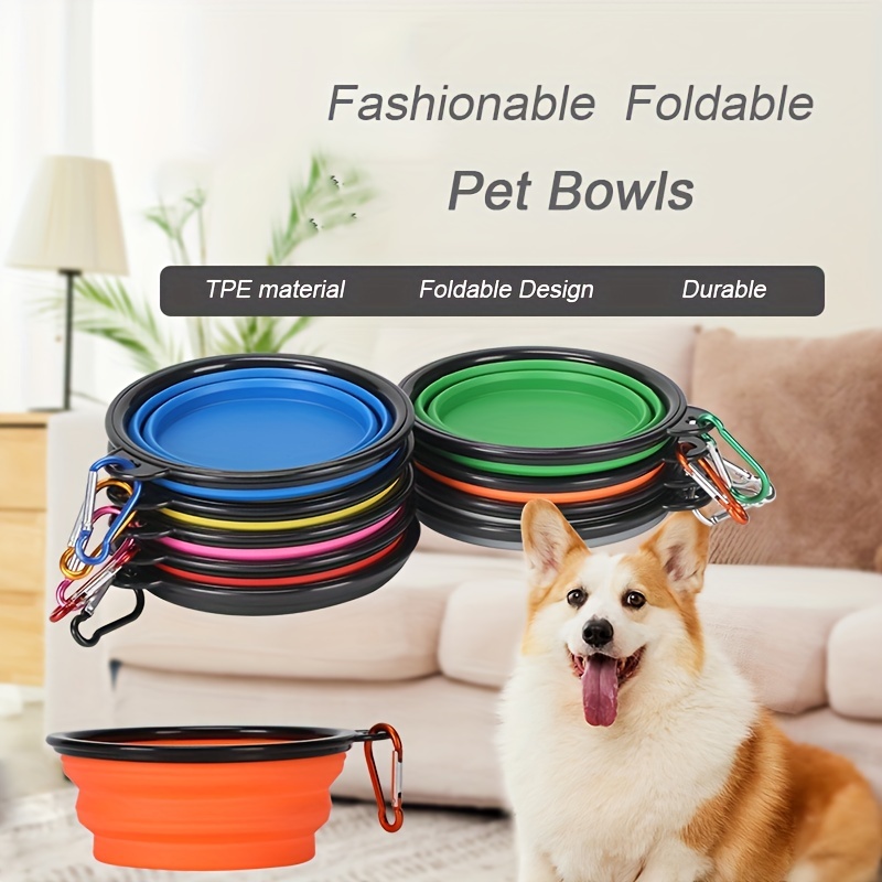 2in1シリコン製ペット折りたたみボウル、ポータブル犬猫用フ - Portion Control Container のレビューと価格