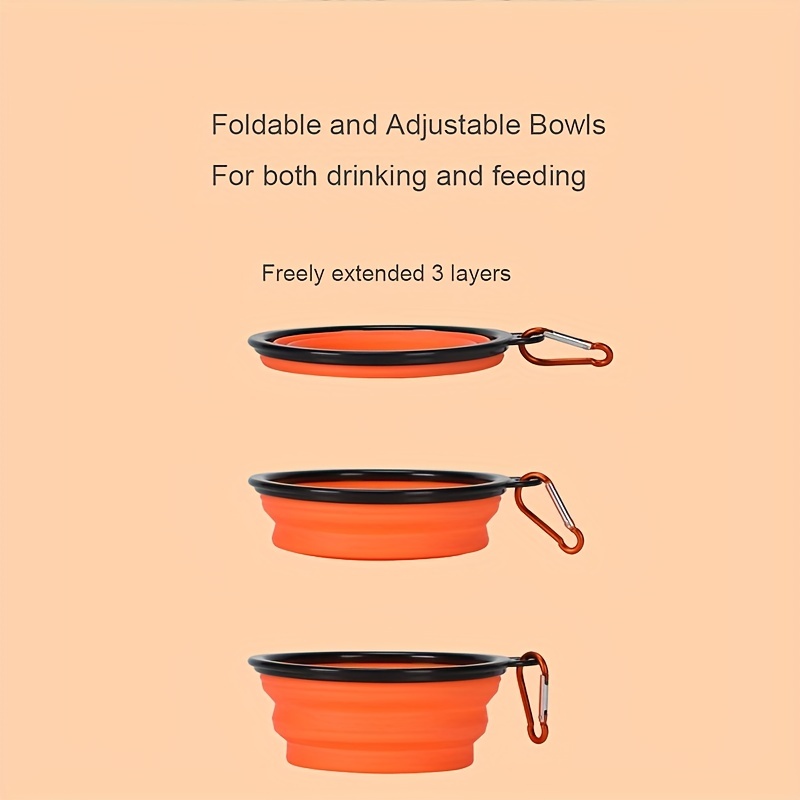 2in1シリコン製ペット折りたたみボウル、ポータブル犬猫用フ - Portion Control Container のレビューと価格