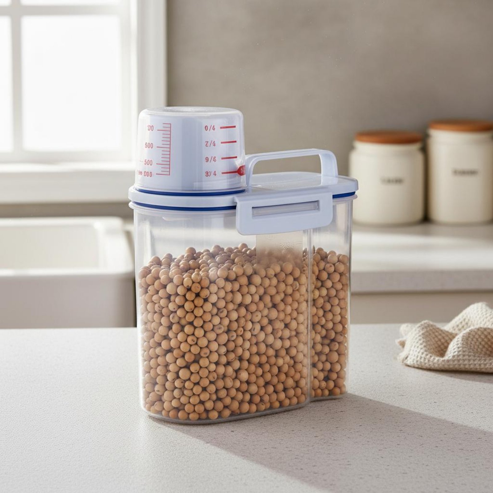 米収納容器 安全な米ディスペンサー 計量機能付き ドライフー - Food Storage In Pantry のレビューと価格