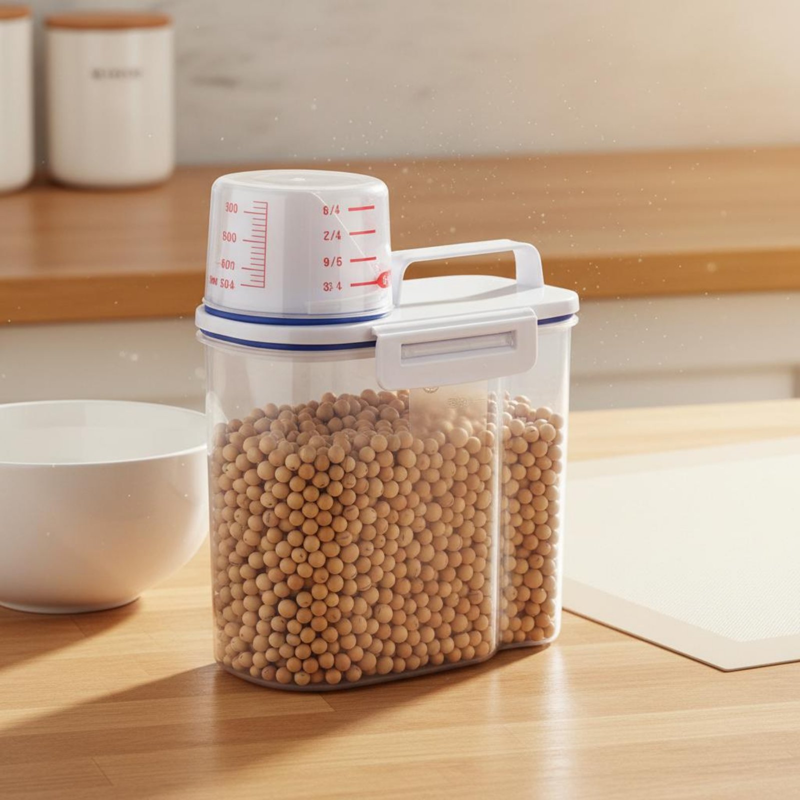 米収納容器 安全な米ディスペンサー 計量機能付き ドライフー - Food Storage In Pantry のレビューと価格