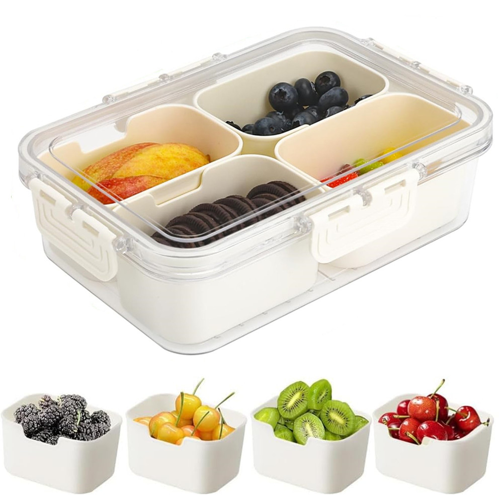 ポータブル食品保存箱、スナック収納ボックス、蓋付き4つのコン - Food Storage Safe のレビューと価格