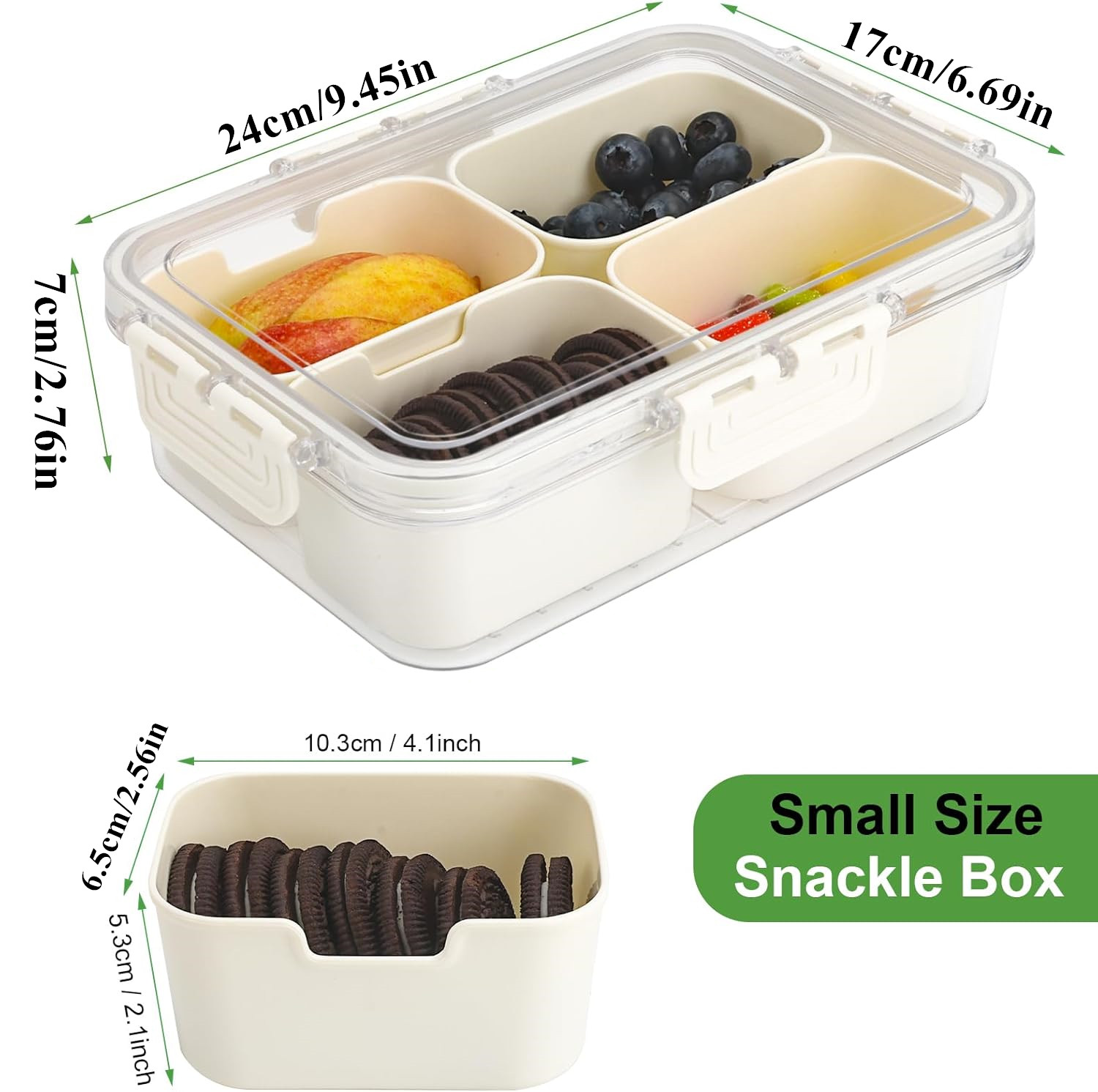 ポータブル食品保存箱、スナック収納ボックス、蓋付き4つのコン - Food Storage Safe のレビューと価格