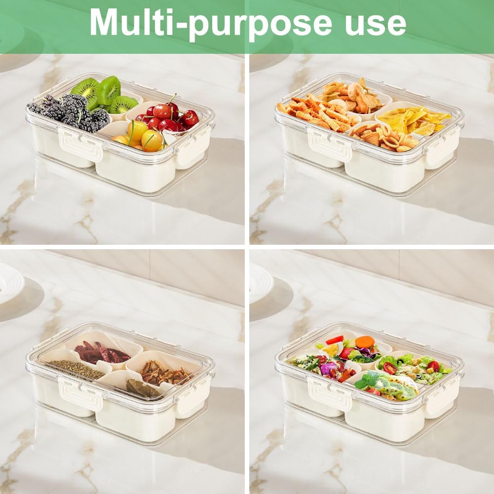 ポータブル食品保存箱、スナック収納ボックス、蓋付き4つのコン - Food Storage Safe のレビューと価格