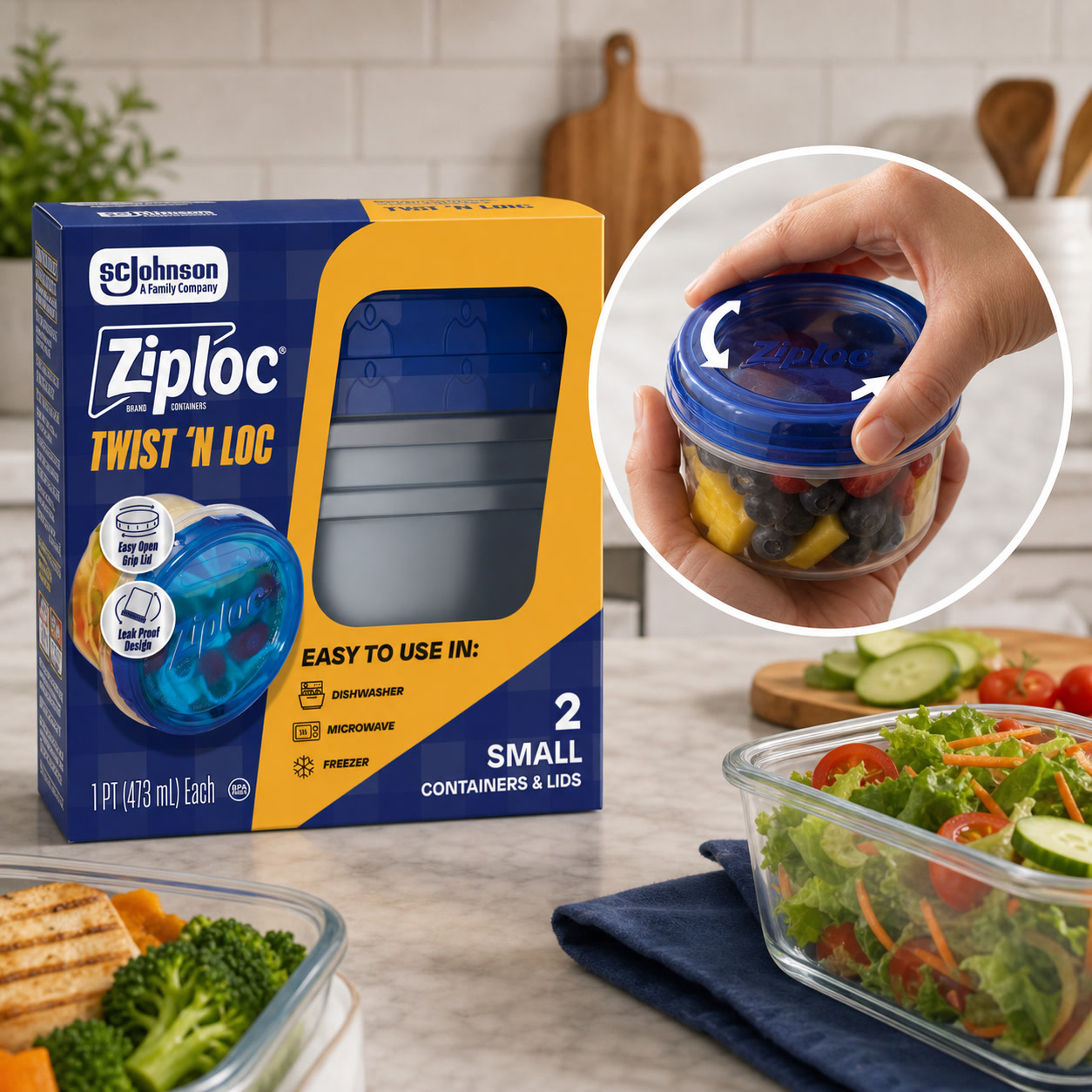 2ct小型ツイストロック食品保存容器、漏れ防止プラスチック製 - Lock And Lock Food Storage のレビューと価格