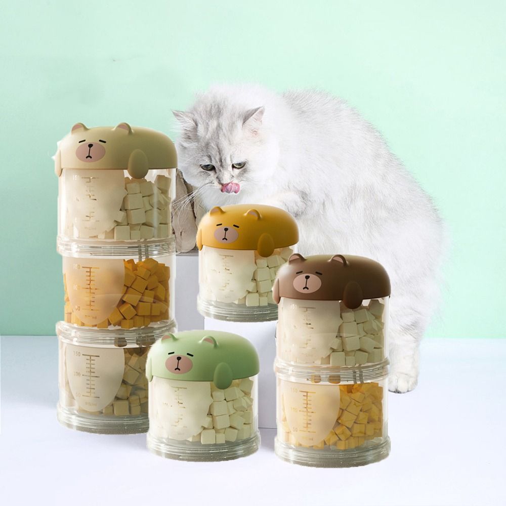 実用的なプラスチック製多層キャットフードボックス防湿かわいい - Food Storage Dog のレビューと価格