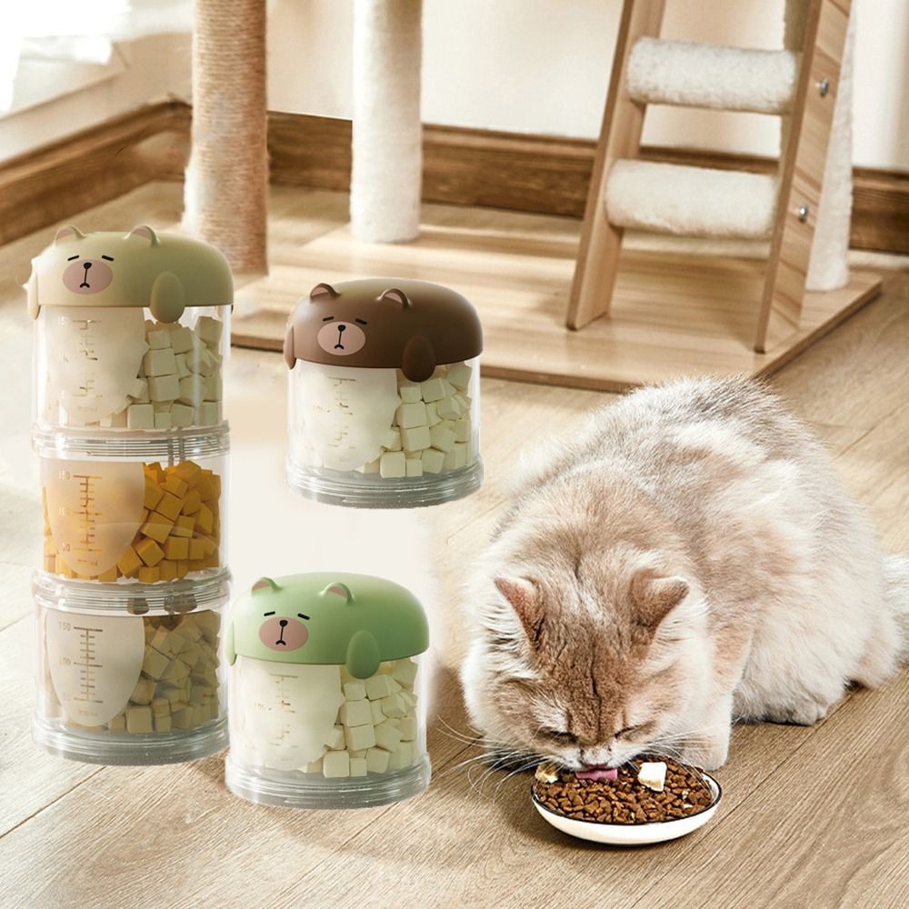 実用的なプラスチック製多層キャットフードボックス防湿かわいい - Food Storage Dog のレビューと価格