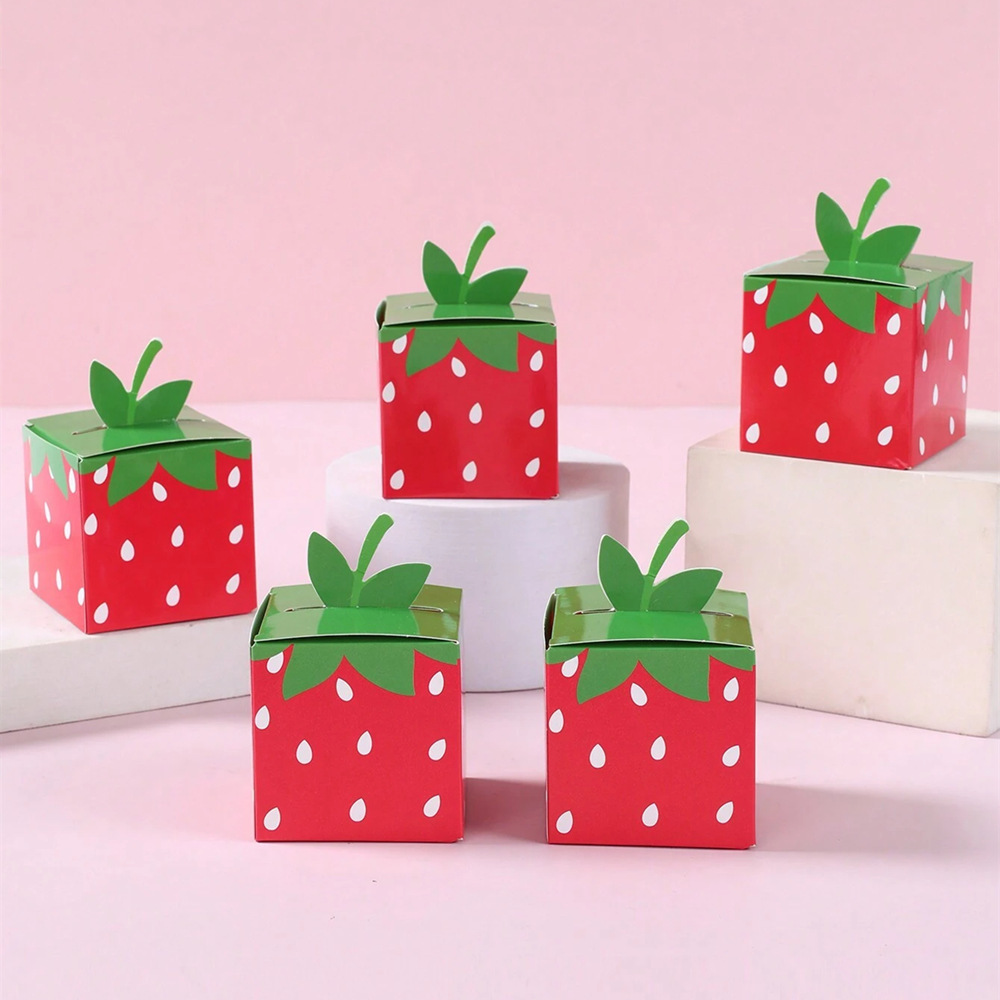 10 個甘いフルーツイチゴテーマ紙クッキーキャンディボックス - Food Storage For Baby のレビューと価格