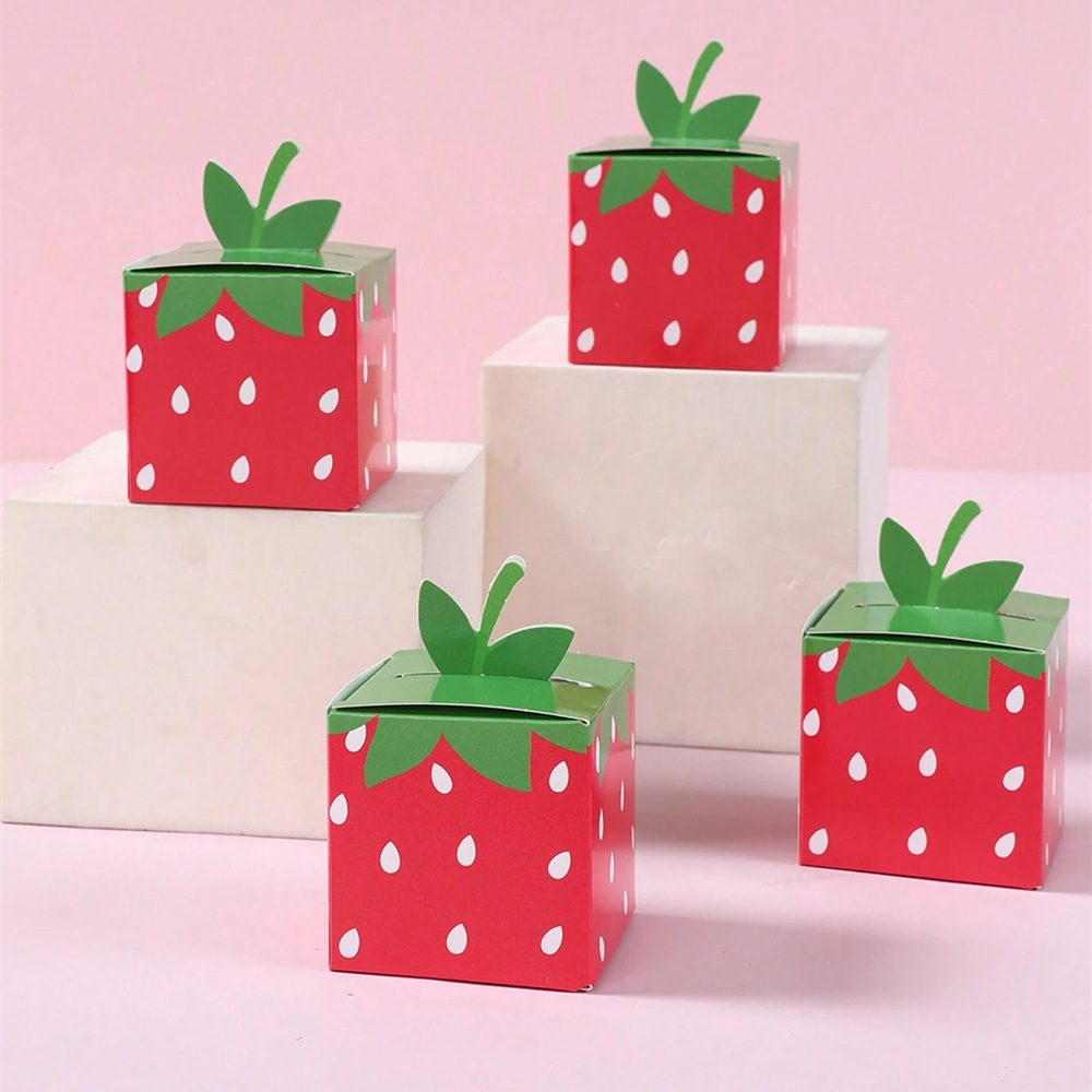 10 個甘いフルーツイチゴテーマ紙クッキーキャンディボックス - Food Storage For Baby のレビューと価格