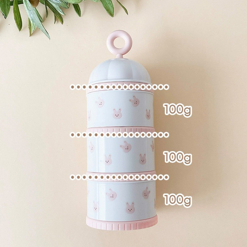 かわいいクマの粉ミルクボックス離乳食アクセサリー新生児 3  - Food Storage For Baby のレビューと価格