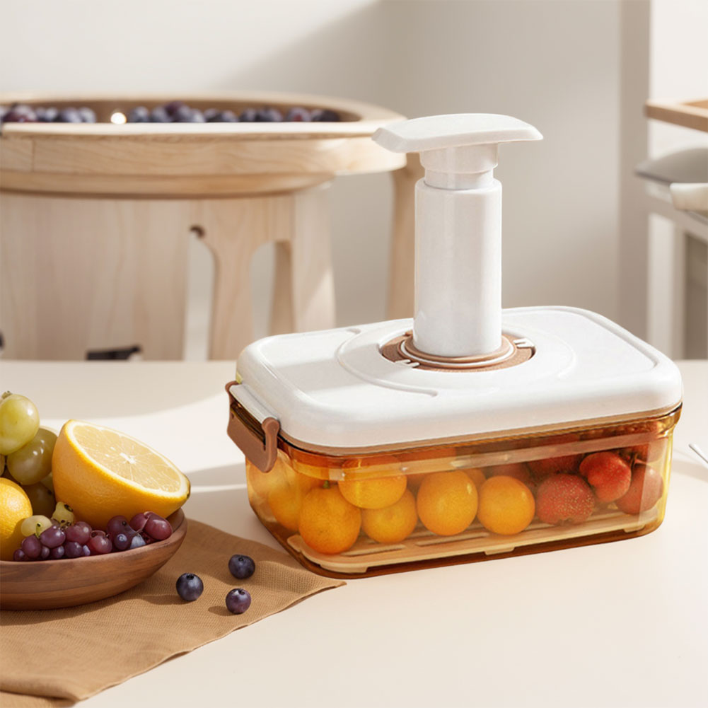 真空ポンプ付き真空食品保存容器、取り外し可能な排水プレート付 - Food Storage Vacuum Pump のレビューと価格