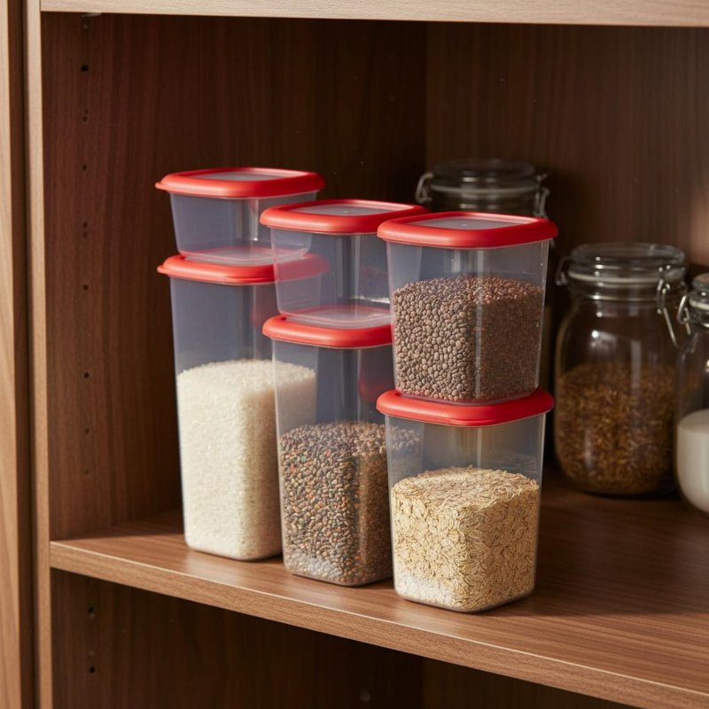 6個セット 密閉食品保存容器 透明デザイン プラスチック製  - Food Storage In Pantry のレビューと価格