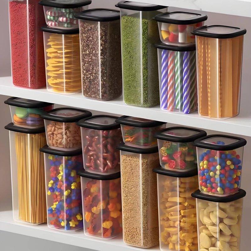 6個セット 密閉食品保存容器 透明デザイン プラスチック製  - Food Storage In Pantry のレビューと価格