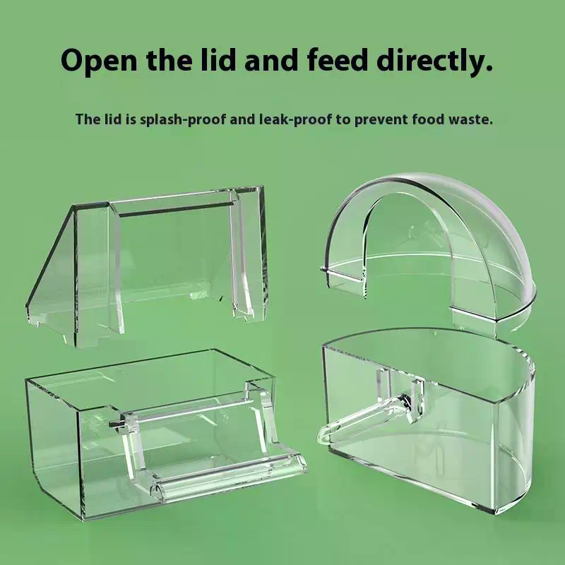 透明なオウムの餌箱 鳥の餌ボウル 吊り下げ可能 取り外し可能 - Portion Control Container のレビューと価格