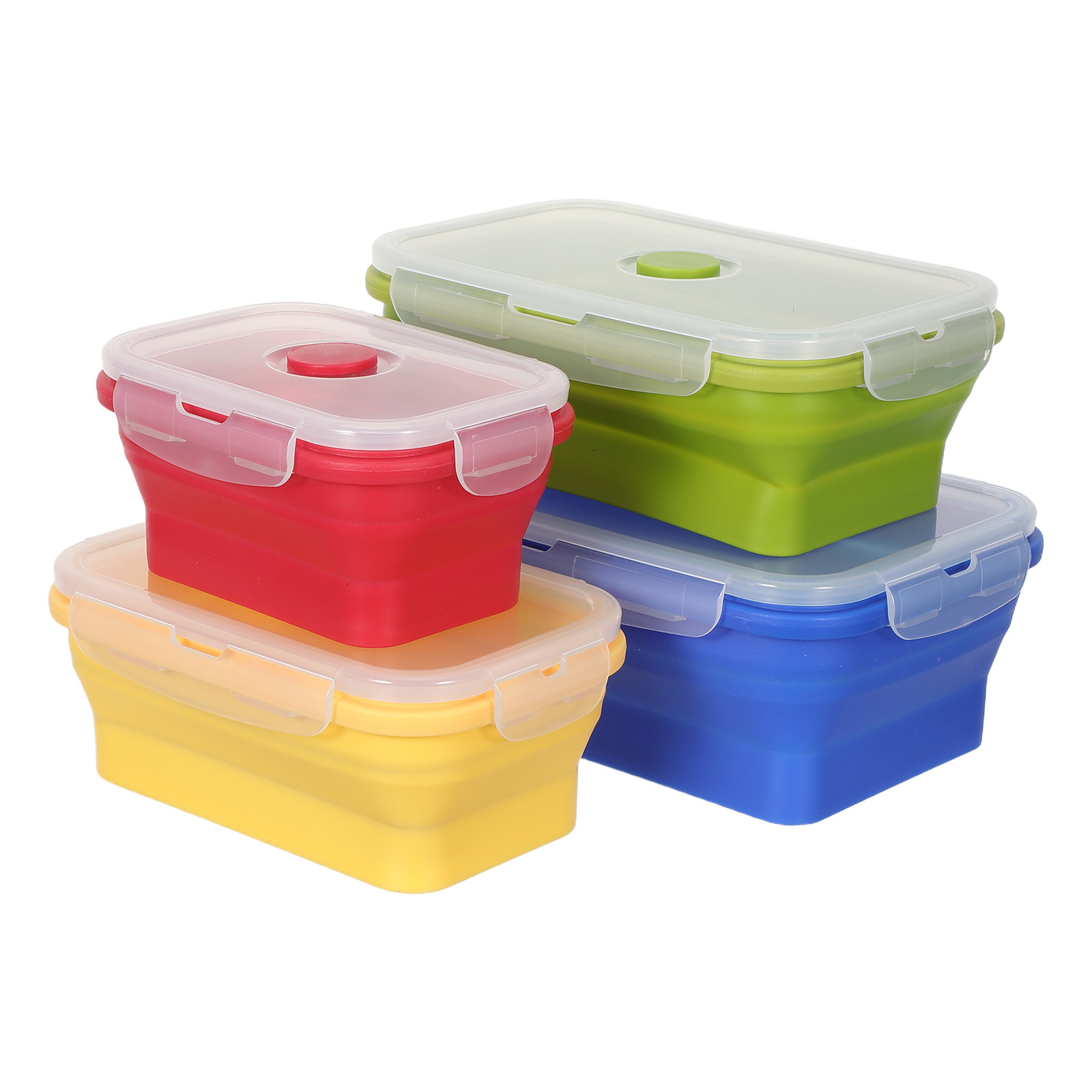 4個セット 折りたたみ式シリコン製ランチボックス 携帯用食品 - Food Storage Safe のレビューと価格