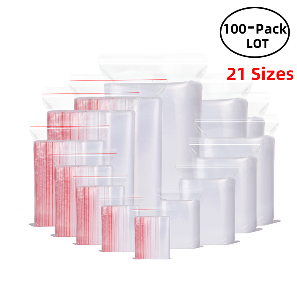 100 ピース/パック再密封可能なジップロックバッグセルフシ - Lock And Lock Food Storage のレビューと価格