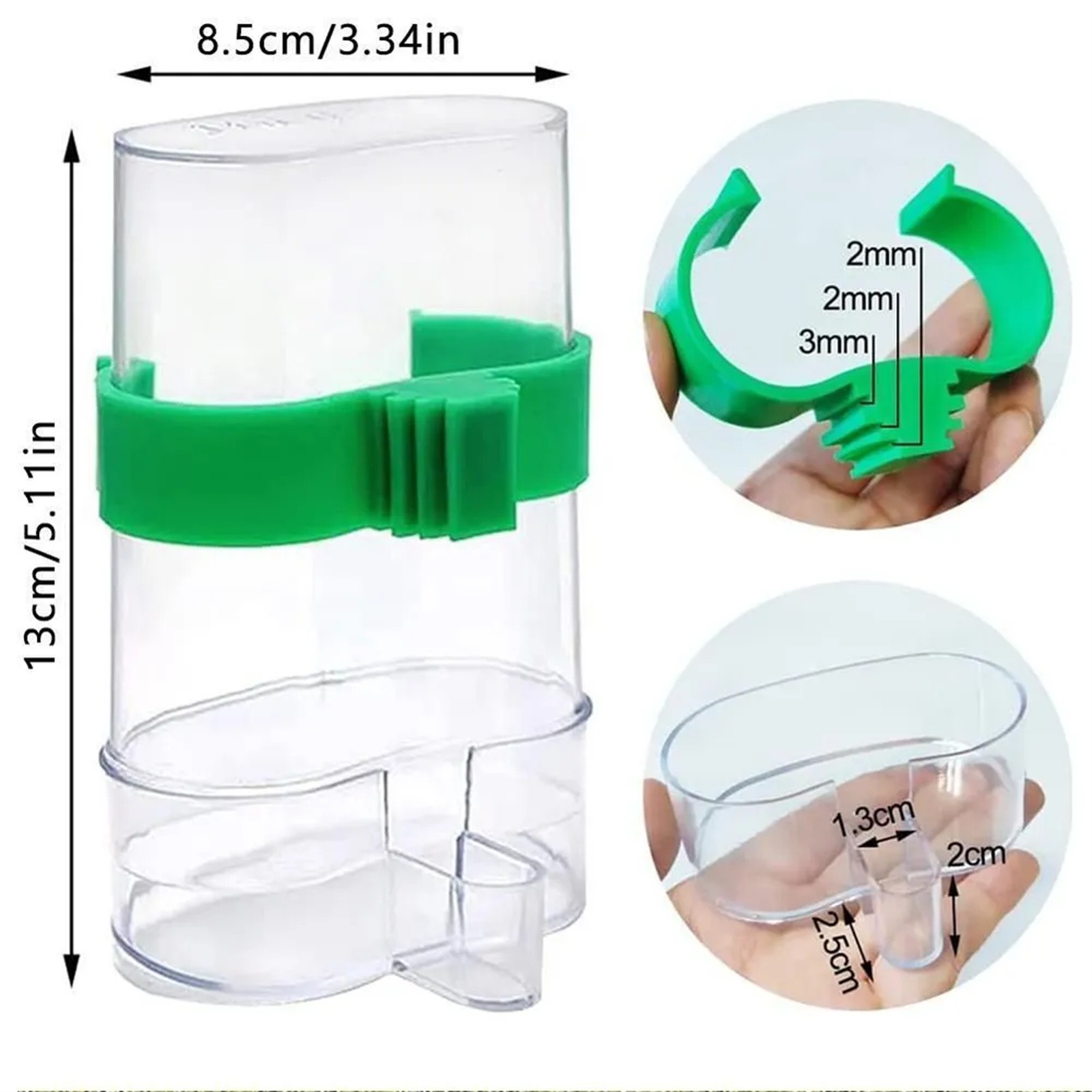 鳥水飲みフィーダーコンテナ自動ペットフィーダー鳥かご吊りボウ - Portion Control Container のレビューと価格