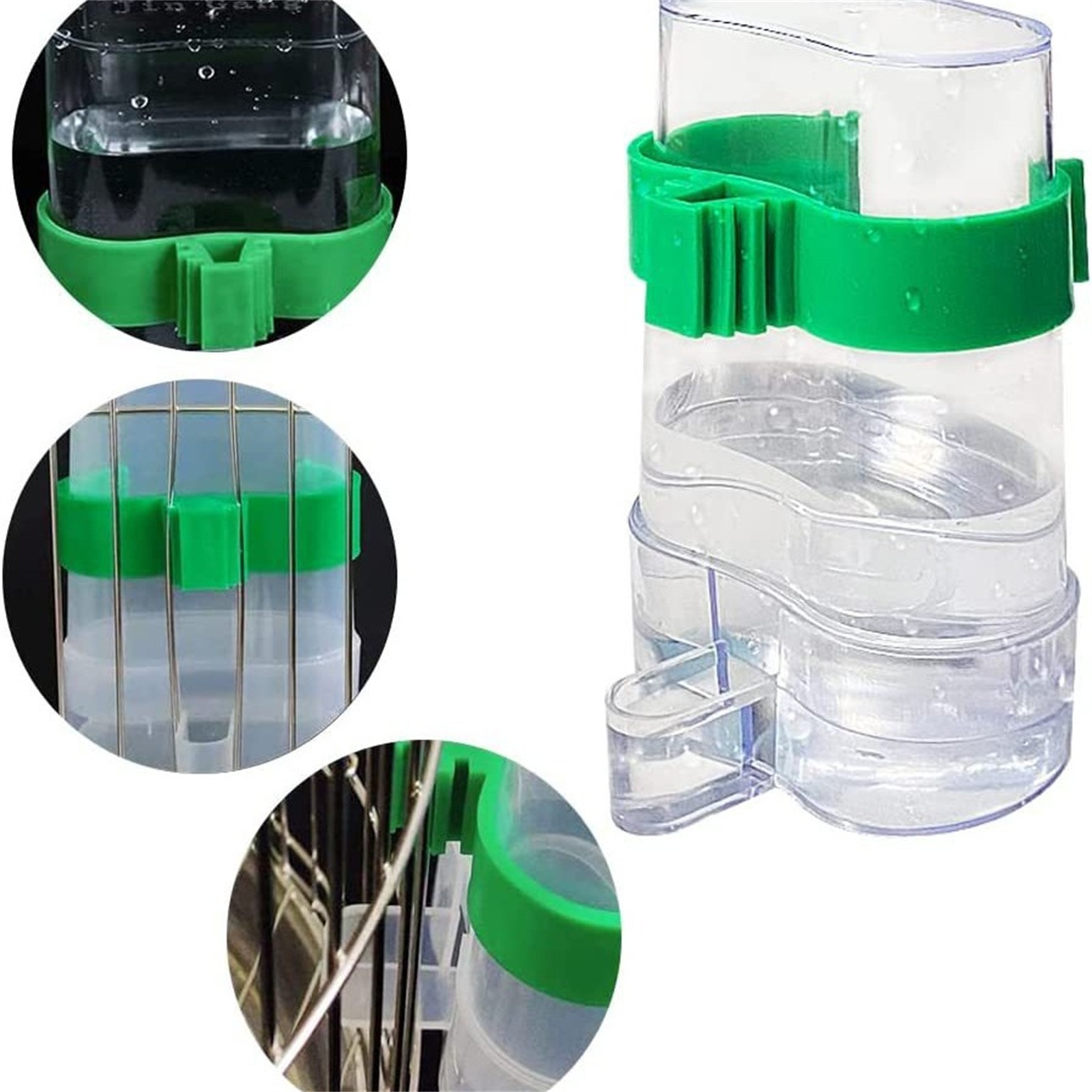 鳥水飲みフィーダーコンテナ自動ペットフィーダー鳥かご吊りボウ - Portion Control Container のレビューと価格
