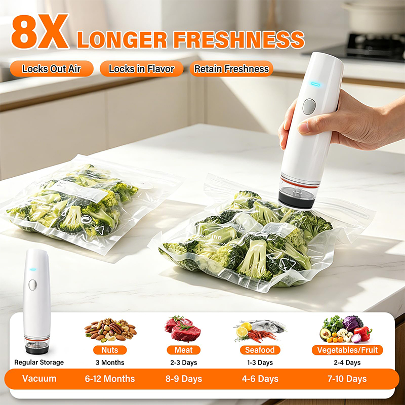 充電式ハンディ真空シーラー、ポータブルコードレスミニフードセ - Food Storage Vacuum Pump のレビューと価格