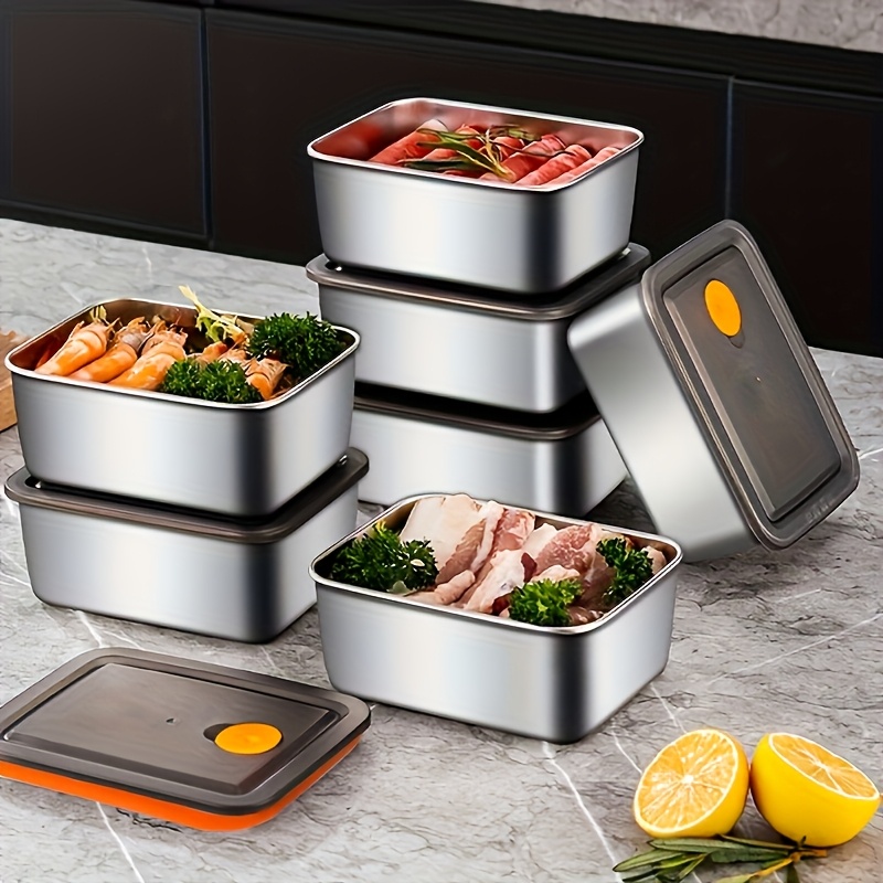 4個入りステンレス製食品保存容器セット - 厚手で漏れ防止、 - Food Storage In Pantry のレビューと価格