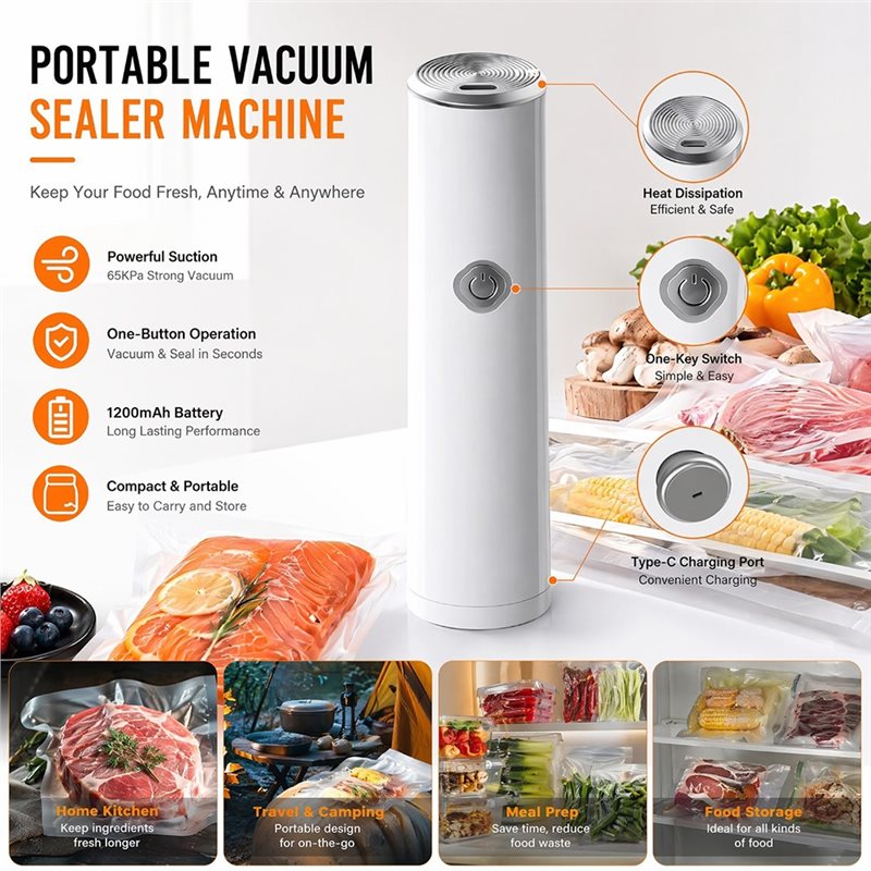 【618サマーセール】ポータブルハンドヘルド真空シーラー食品 - Food Storage Vacuum Pump のレビューと価格