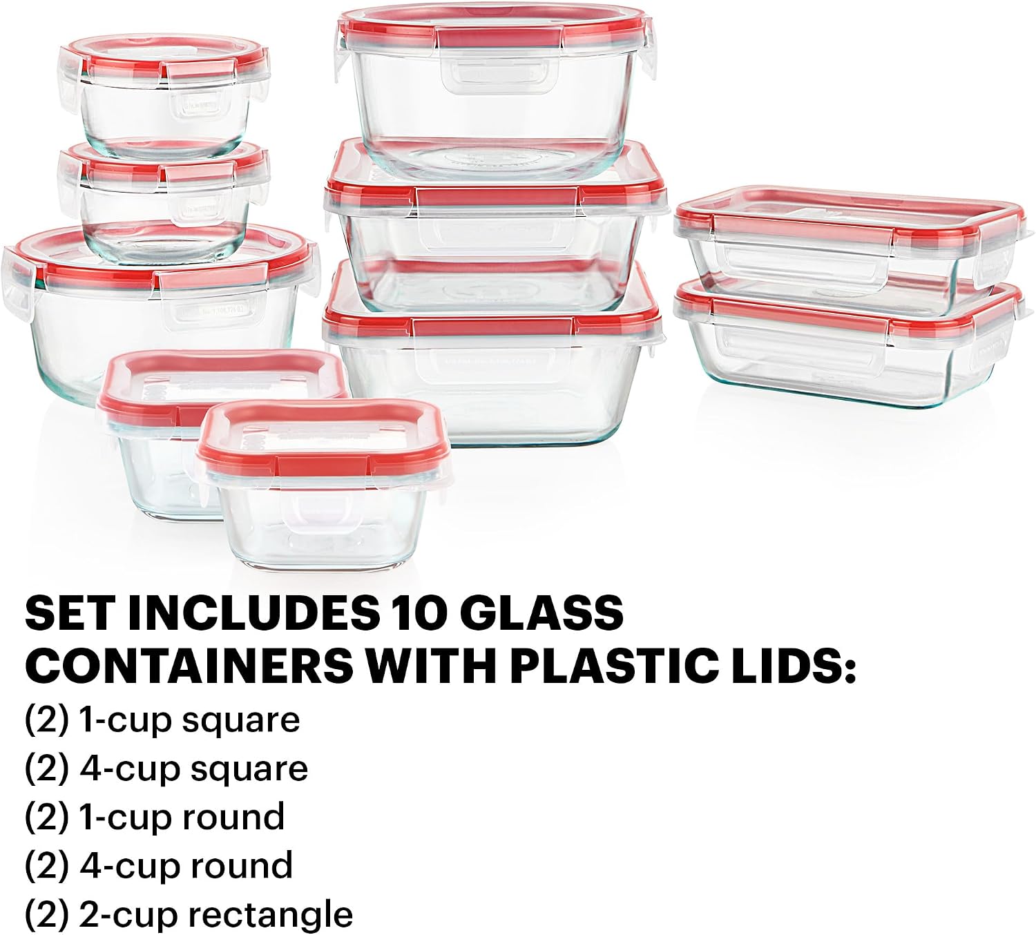 フレッシュロック（10個セット）混合サイズ気密ガラス食品保存 - Food Storage Glass Set のレビューと価格