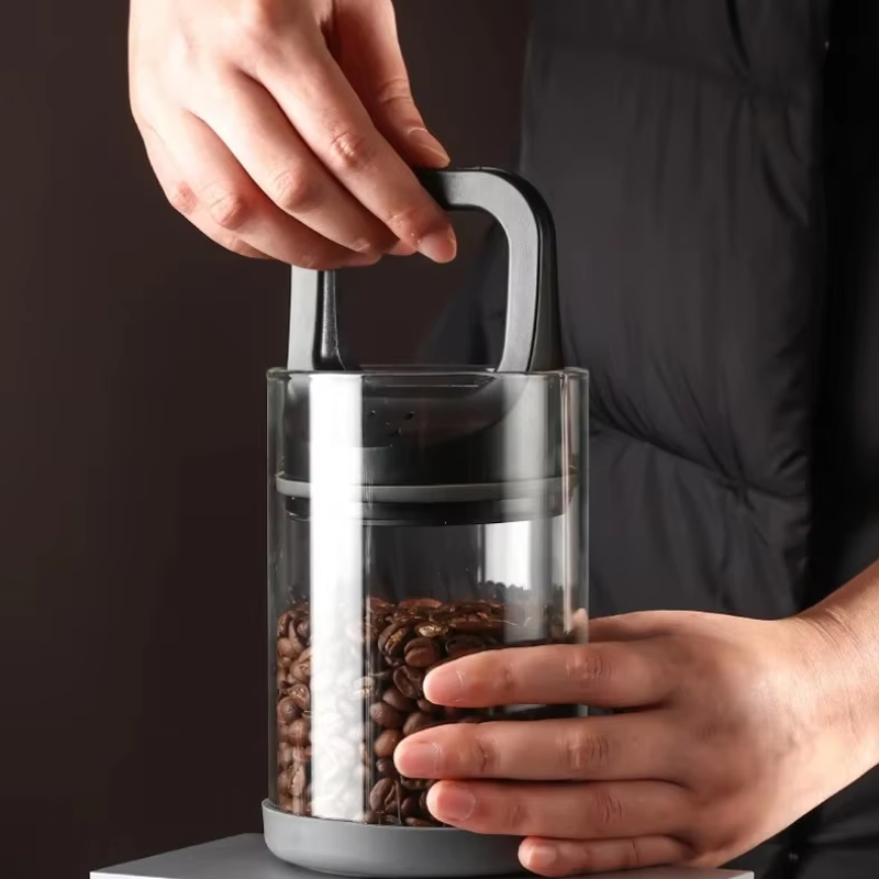 コーヒー豆真空密封タンク透明ガラス食品保存瓶家庭用防湿空気抽 - Food Storage Glass Set のレビューと価格