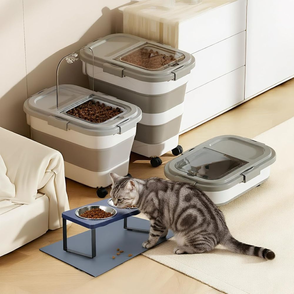 15ポンドの犬/猫用フード収納容器、折りたたみ式フード収納容 - Food Storage Dog のレビューと価格