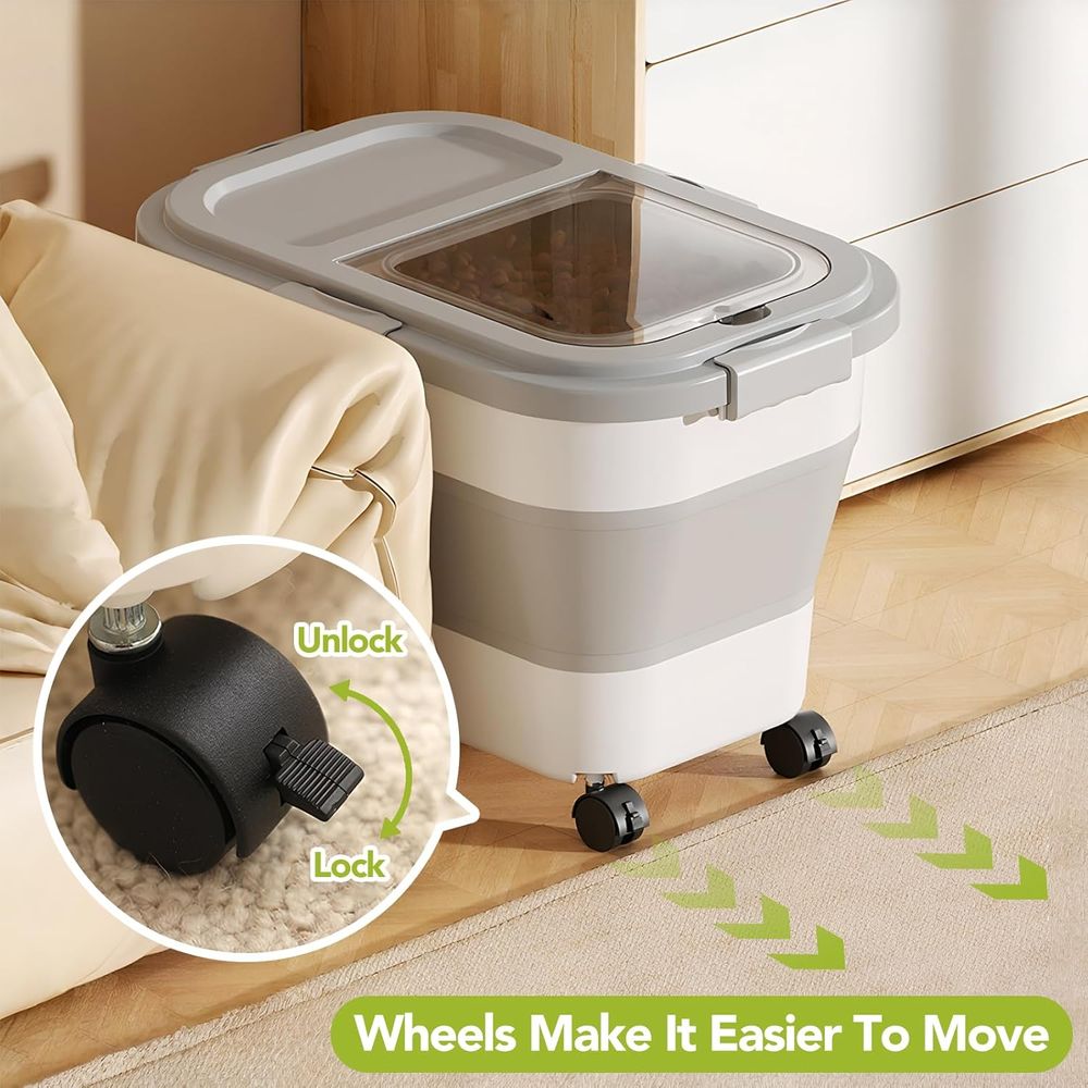 15ポンドの犬/猫用フード収納容器、折りたたみ式フード収納容 - Food Storage Dog のレビューと価格
