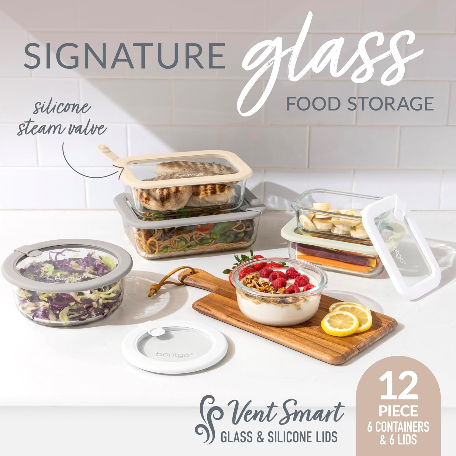 Bentgo シグネチャーガラス製食品保存容器（蓋付き）、1 - Food Storage Glass Set のレビューと価格
