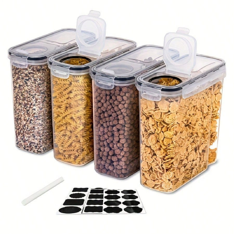 4個セット 密閉シリアル・乾燥食品保存容器 キッチンパントリ - Food Storage In Pantry のレビューと価格
