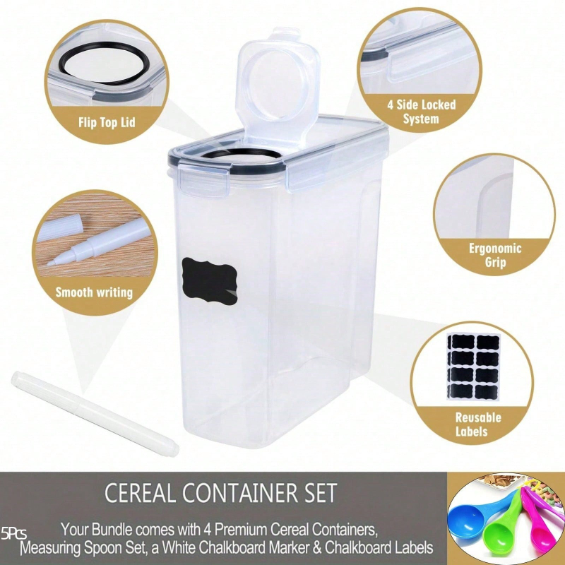 4個セット 密閉シリアル・乾燥食品保存容器 キッチンパントリ - Food Storage In Pantry のレビューと価格