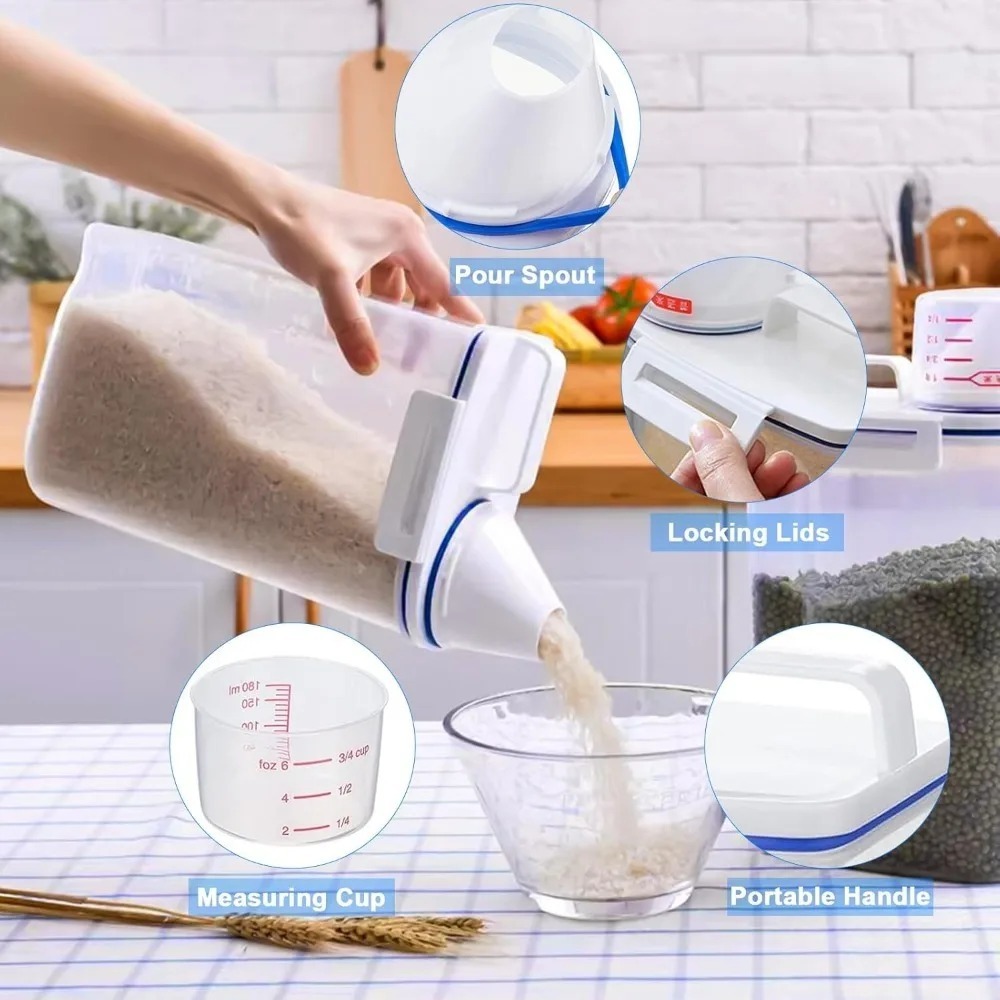 米乾物保存容器 BPAフリー 食品保存容器 プラスチック密封 - Portion Control Container のレビューと価格